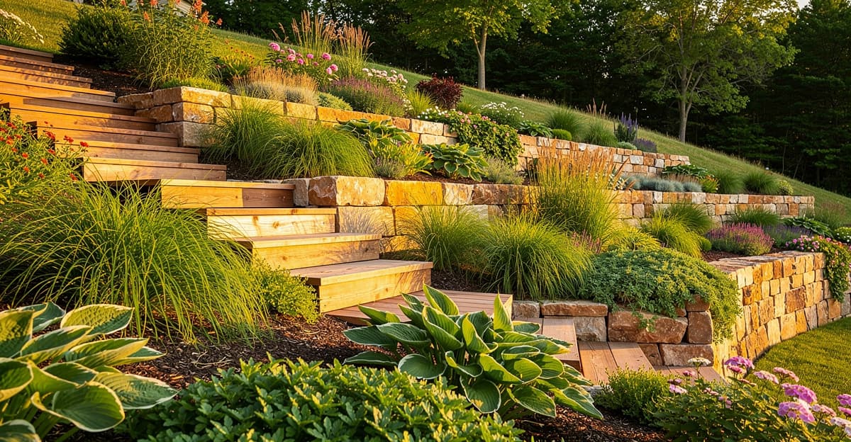 Aménagement jardin en pente : guide complet 2026 pour transformer votre dénivelé en atout paysager